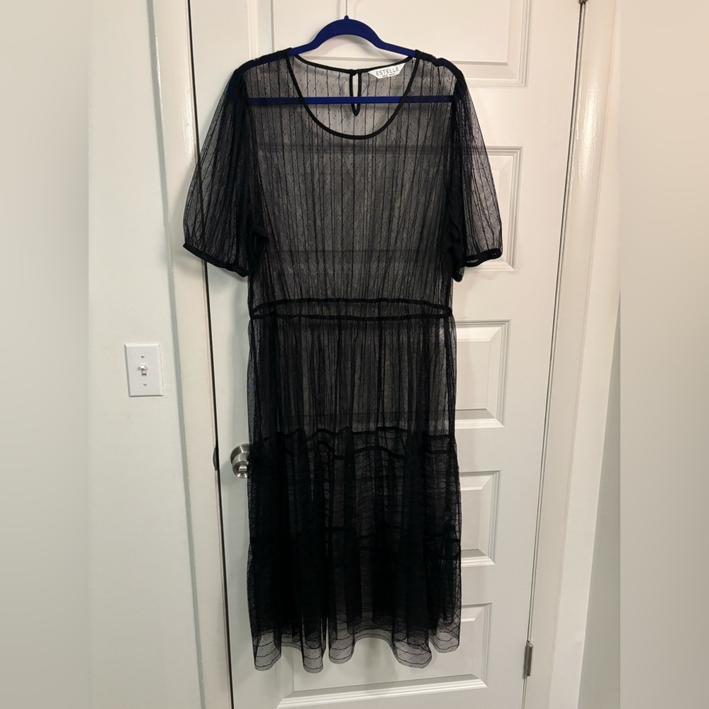 Estelle black sheer tulle dress size 3x